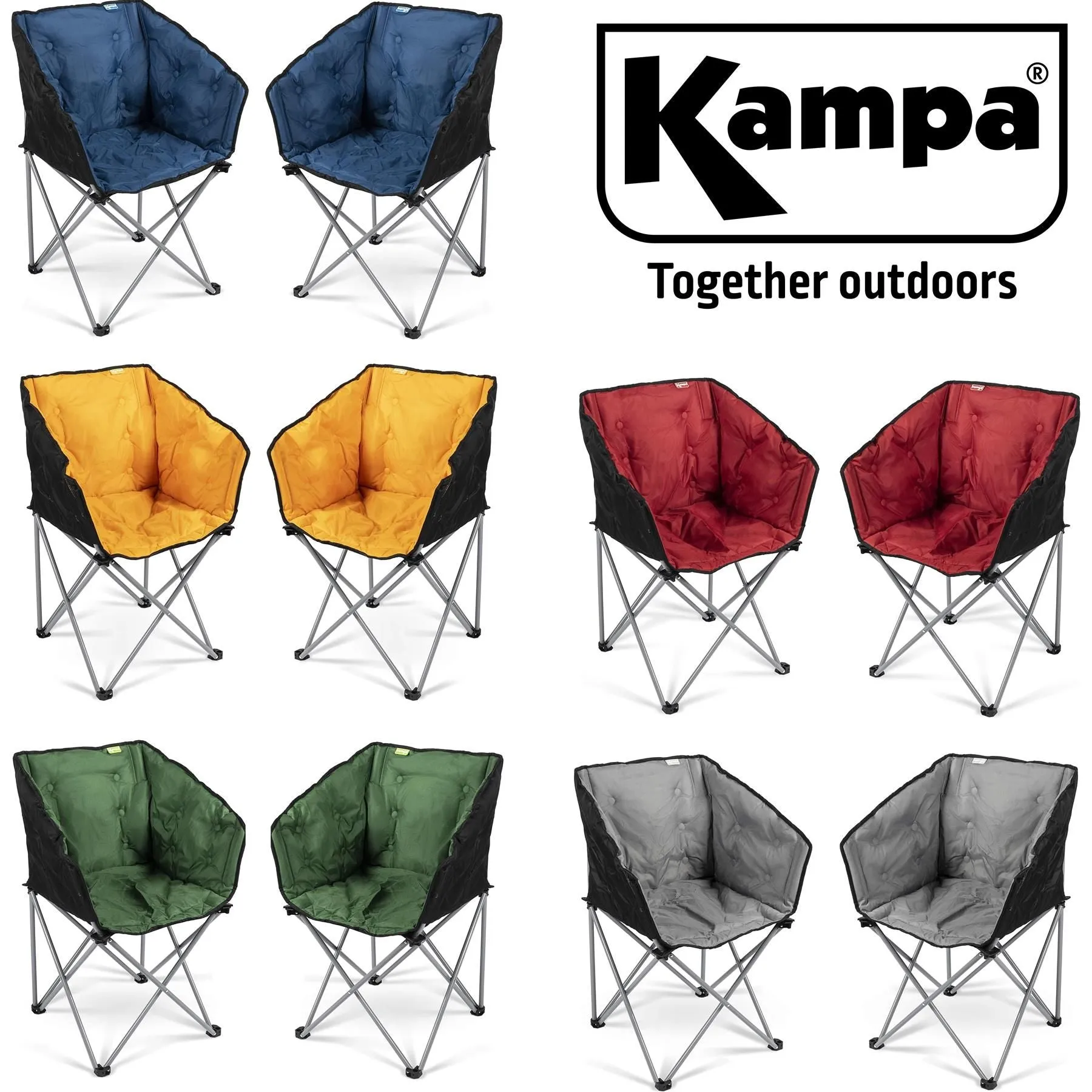 Pair of Kampa  Padded Camping Tub Chair