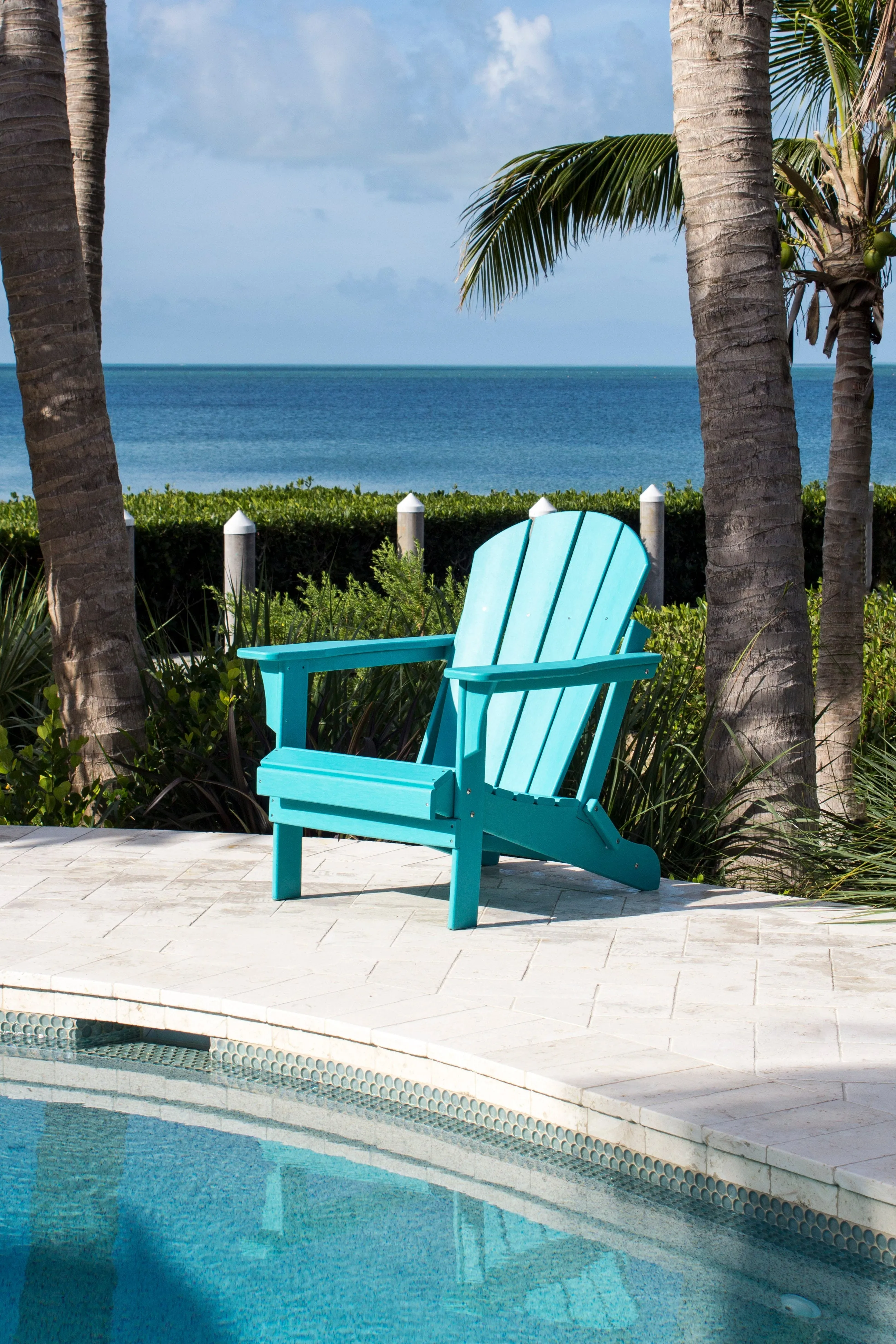 Panama Jack Polyresin Folding White Adirondack Chair