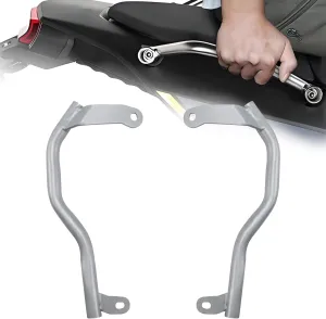 Passenger Grab Rail Motorcycle Handle Rear Tail Rack Grab Bar for CFMOTO 450MT 450 MT Ibex 450 2023-2025(White)
