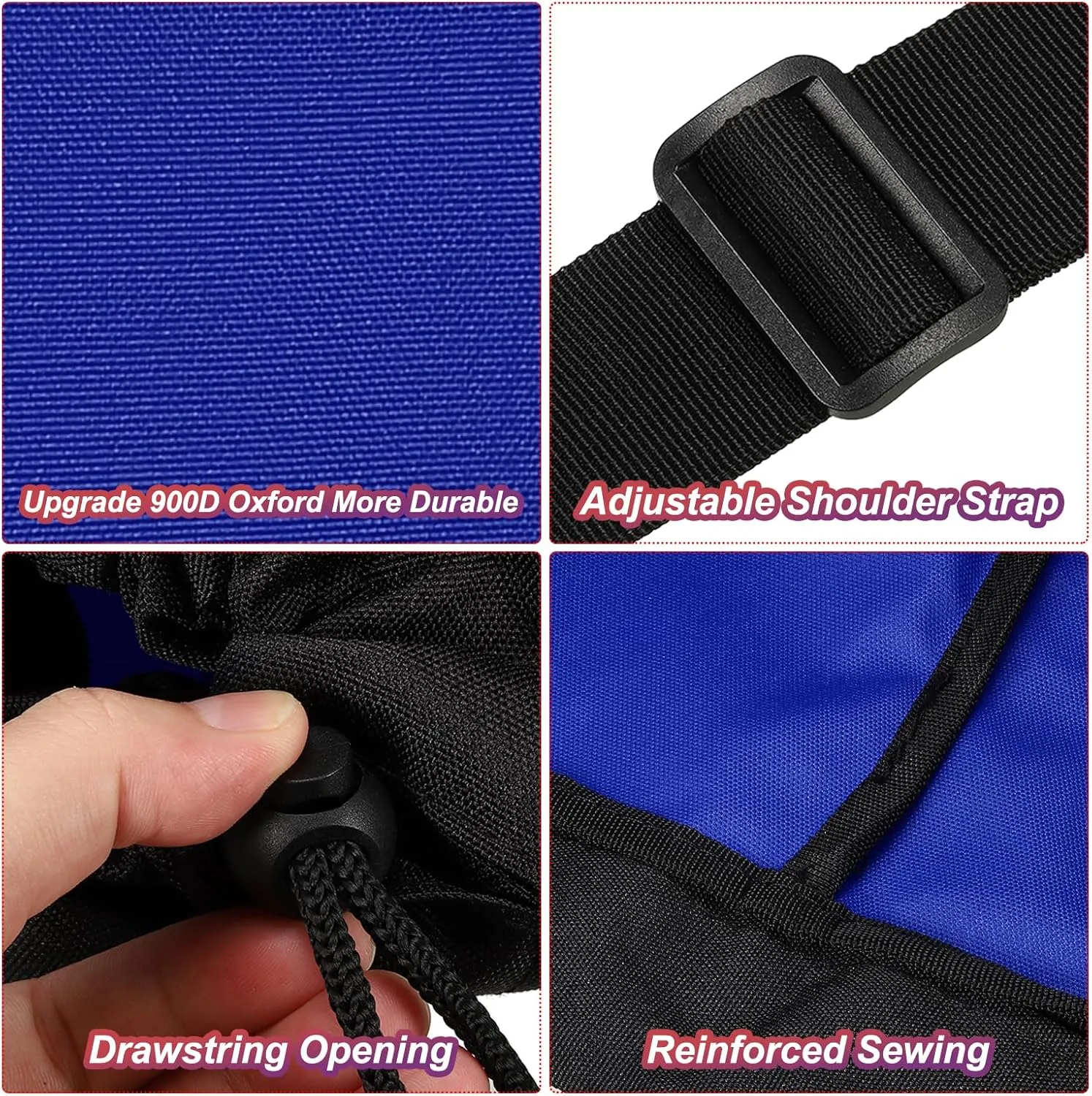 PATIKIL 47 Inch Camp Chair Replacement Bag, Foldable Camping Chair Bag 900D Oxford Large Mouth Carry Bag with Adjustable Shoulder Strap for Outdoor Camping, Blue