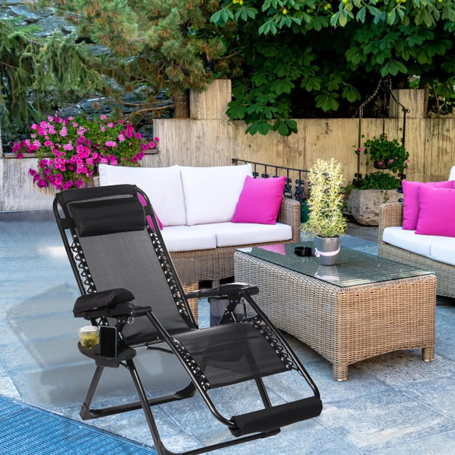 PATIKIL Gravity Chair Replacement Fabric, Anti-Gravity Chair Cloth Recliners Repair Tool for Patio Camping Outdoor, Dark Gray