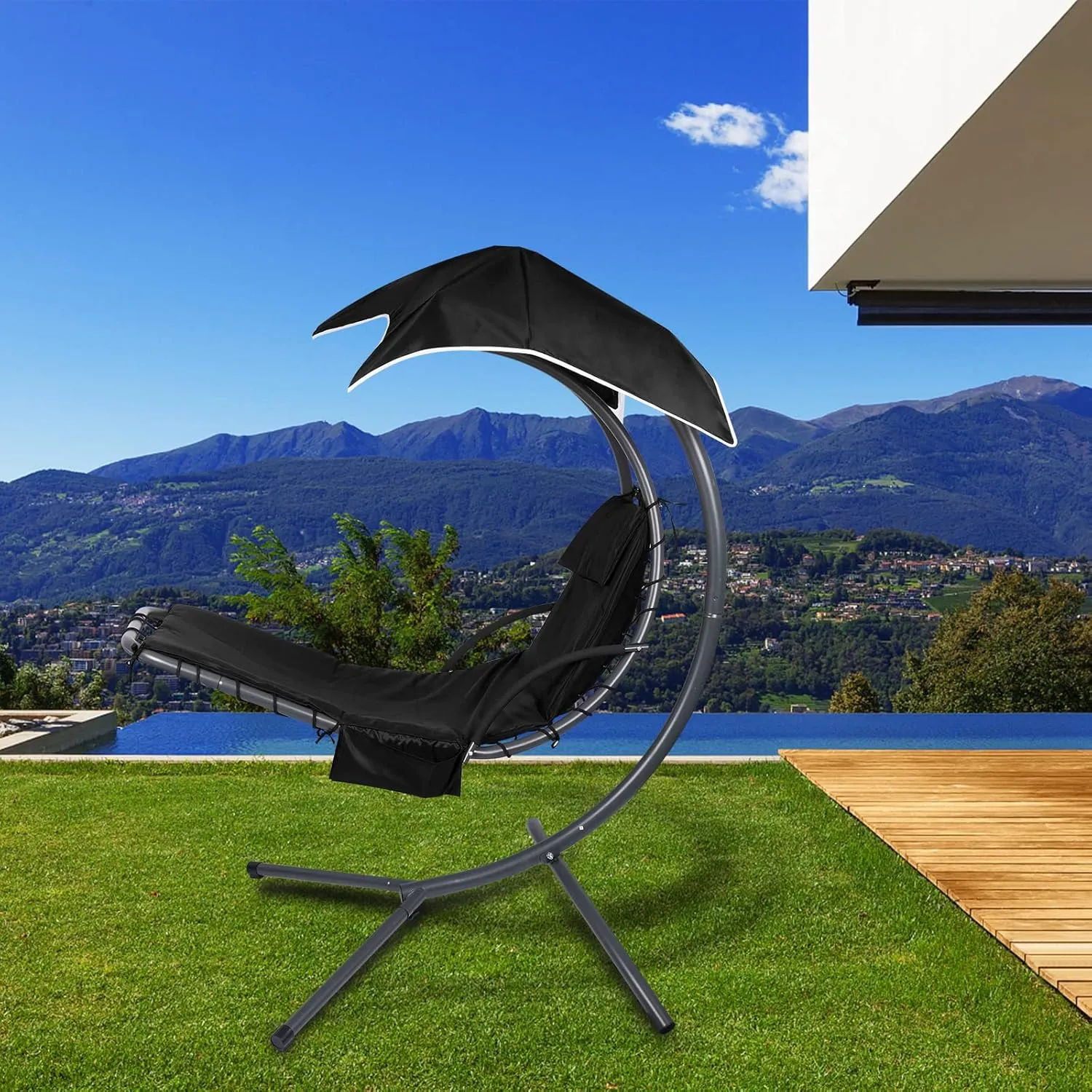 Patio Hanging Lounge Chair Replacement Cushion Cover and Umbrella Fabric,for Outdoor Hanging Hammock Chair Outdoor Chaise Chair Pillow Pad Replacement Cushion Cover