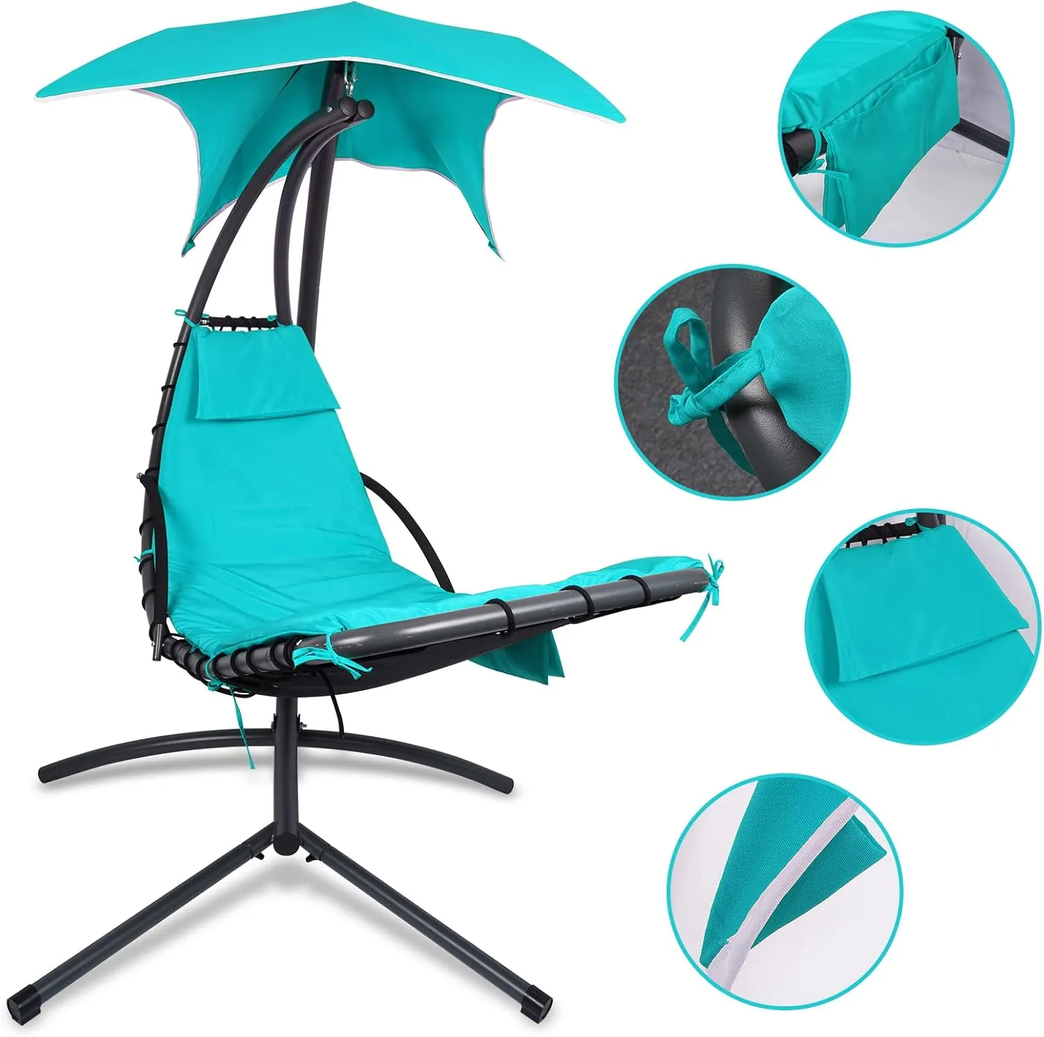 Patio Hanging Lounge Chair Replacement Cushion Cover and Umbrella Fabric,for Outdoor Hanging Hammock Chair Outdoor Chaise Chair Pillow Pad Replacement Cushion Cover