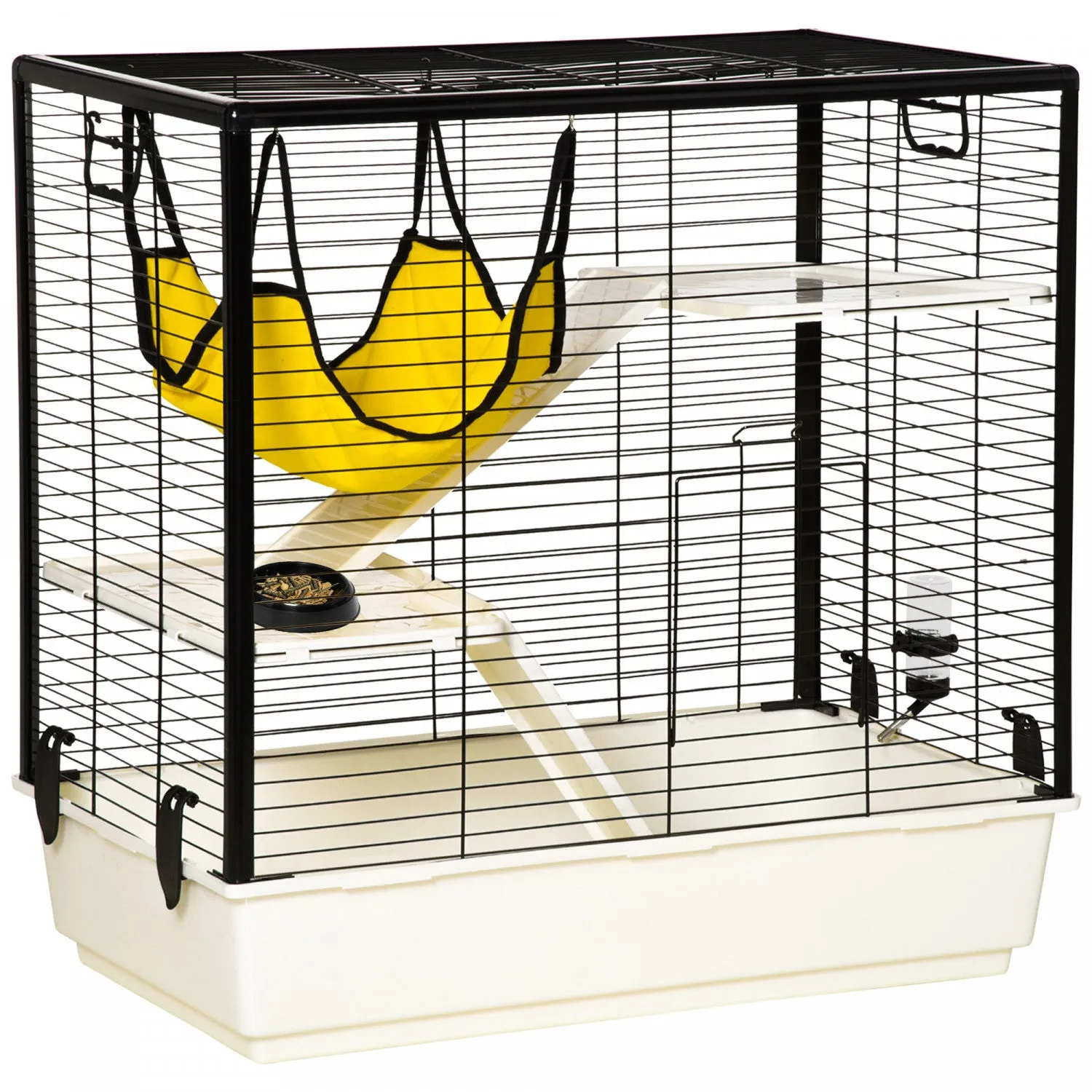 Pawhut Small Animal Cage Habitat Indoor Pet Play House For Guinea Pigs Ferrets Chinchillas, With Acc|Pawhut Cage Petit Animal Habitat Interieur Cage Pour Cochons D'inde Furets Chinchillas, Avec Accesso