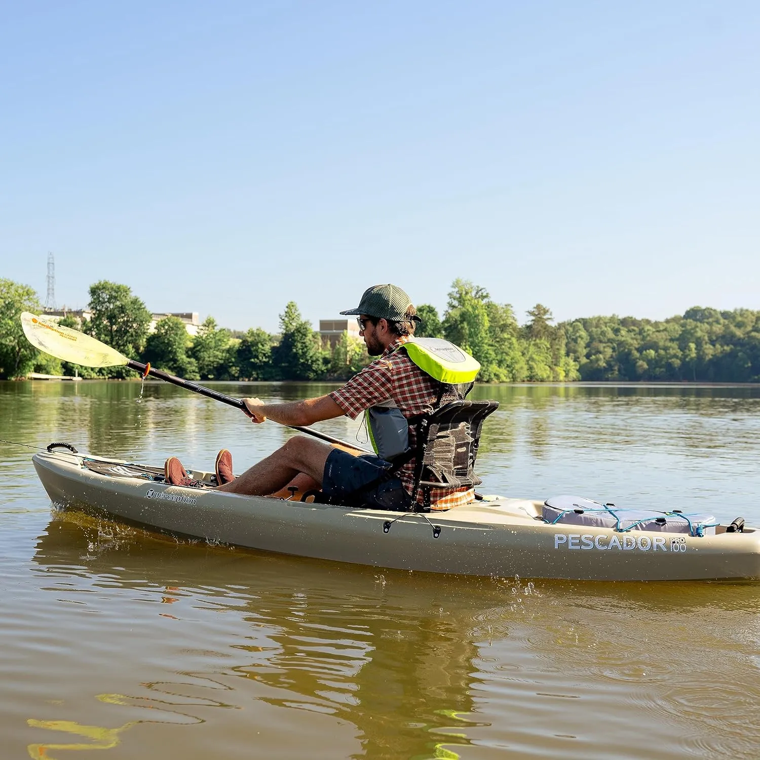 Perception Pescador Pro 10 | Sit on Top Fishing Kayak with Adjustable Lawn Chair Seat | Large Front and Rear Storage | 10' 6"