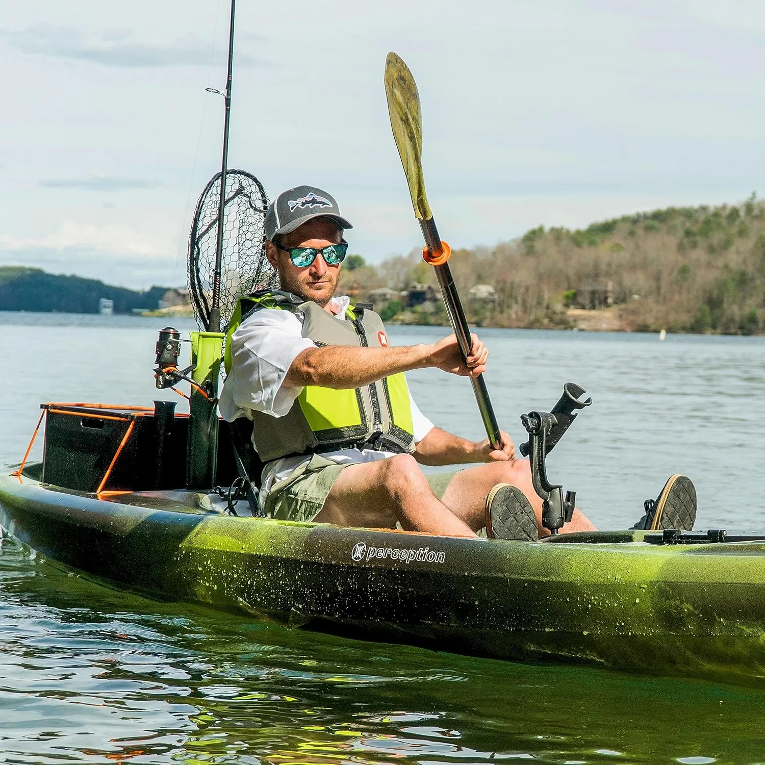 Perception Pescador Pro 10 | Sit on Top Fishing Kayak with Adjustable Lawn Chair Seat | Large Front and Rear Storage | 10' 6"