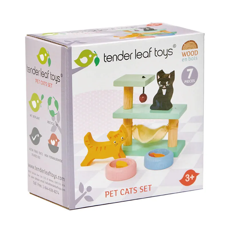 Pet Cat Set for Doll House by Tenderleaf Toys