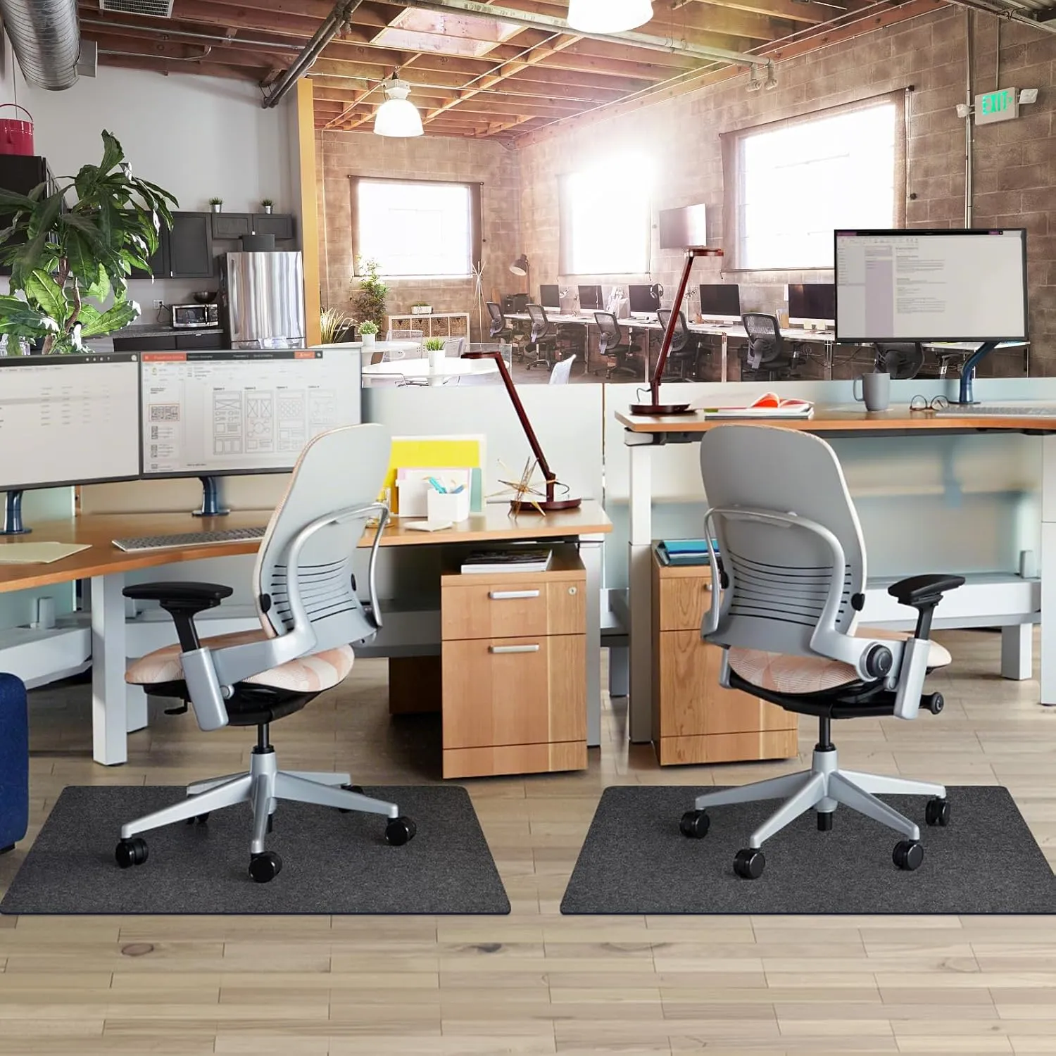 Placoot Office Chair Mat for Hardwood Floor, 55"x35" Computer Chair Rug,Under Desk Mat, Large Anti-Slip Floor Protector for Home Office