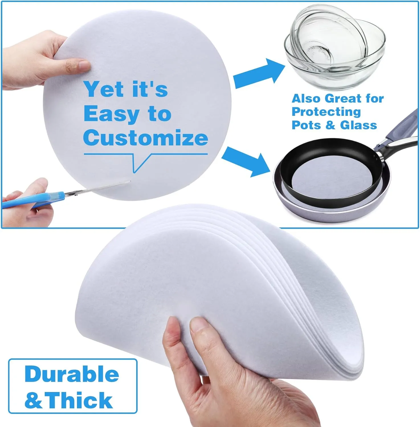 Plate Separators Storage, Set Of 60 And 3 Different Size, Thick and Premium Soft Felt Plate Dividers For China, Dish, Coffee Saucers Protecting and Stacking