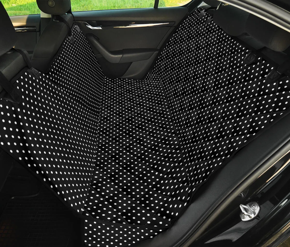 Polka Dot Pet Hammock Black and White