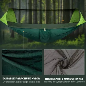 Portable Automatic Camping Hammock with Mosquito Net,Folding Multi Use Hammock Swing for Outdoor Camping,Camouflage