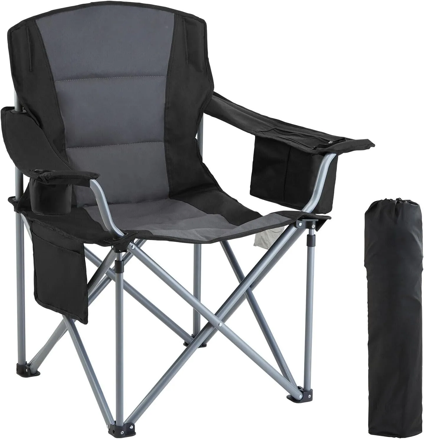 Portable Camping Chair Heavy Duty Outdoor Folding Chairs with Cup Holder,Suitable for Beach, Lawn, Picnic, Fishing, Backpacking