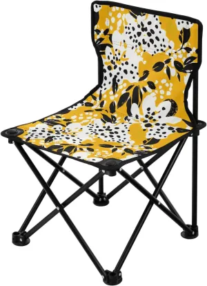 Portable Camping Chairs Flowers Floral Yellow Lightweight Folding Chair for Camping, Beach, Picnic, Travel and Sports with Carry Bag 20852777