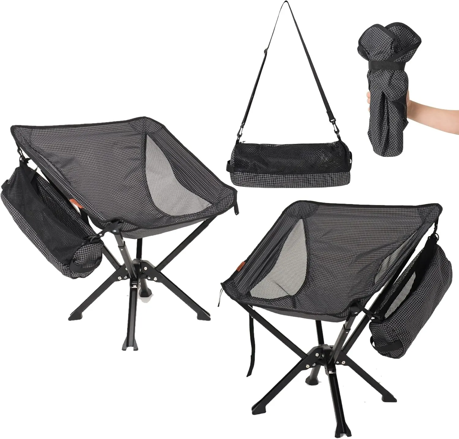 Portable Chair with Bag - Durable and Ultra-Light Folding Chair for Camping - Supports 300 Lbs - Perfect for Outdoor Adventures