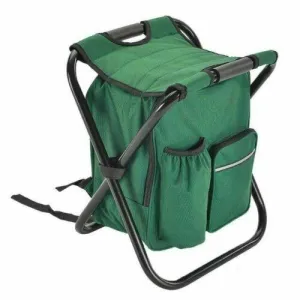 Portable Folding Backpack Chair Camping Stool Cooler Bag Rucksack Beach Fishing 150kg load Green-ACT