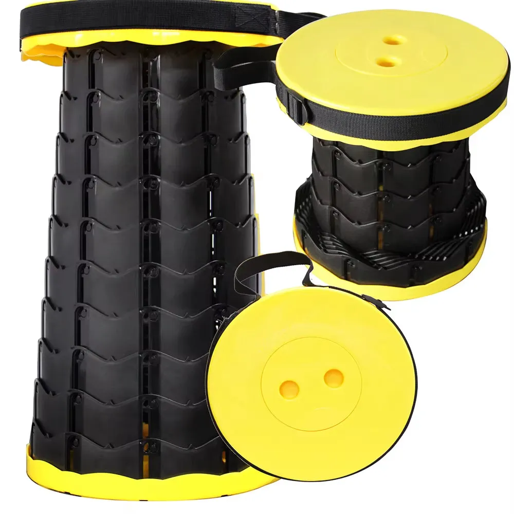 Portable Folding Stool Chair for Outdoor, Camping & Fishing - Retractable Lounge Seat