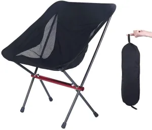 Portable Outdoor Camping Chair, Ultra-Light Aluminum Folding Recliner Beach Chair for Fishing, Hiking, and Travel, with Breathable Mesh and Carry Bag