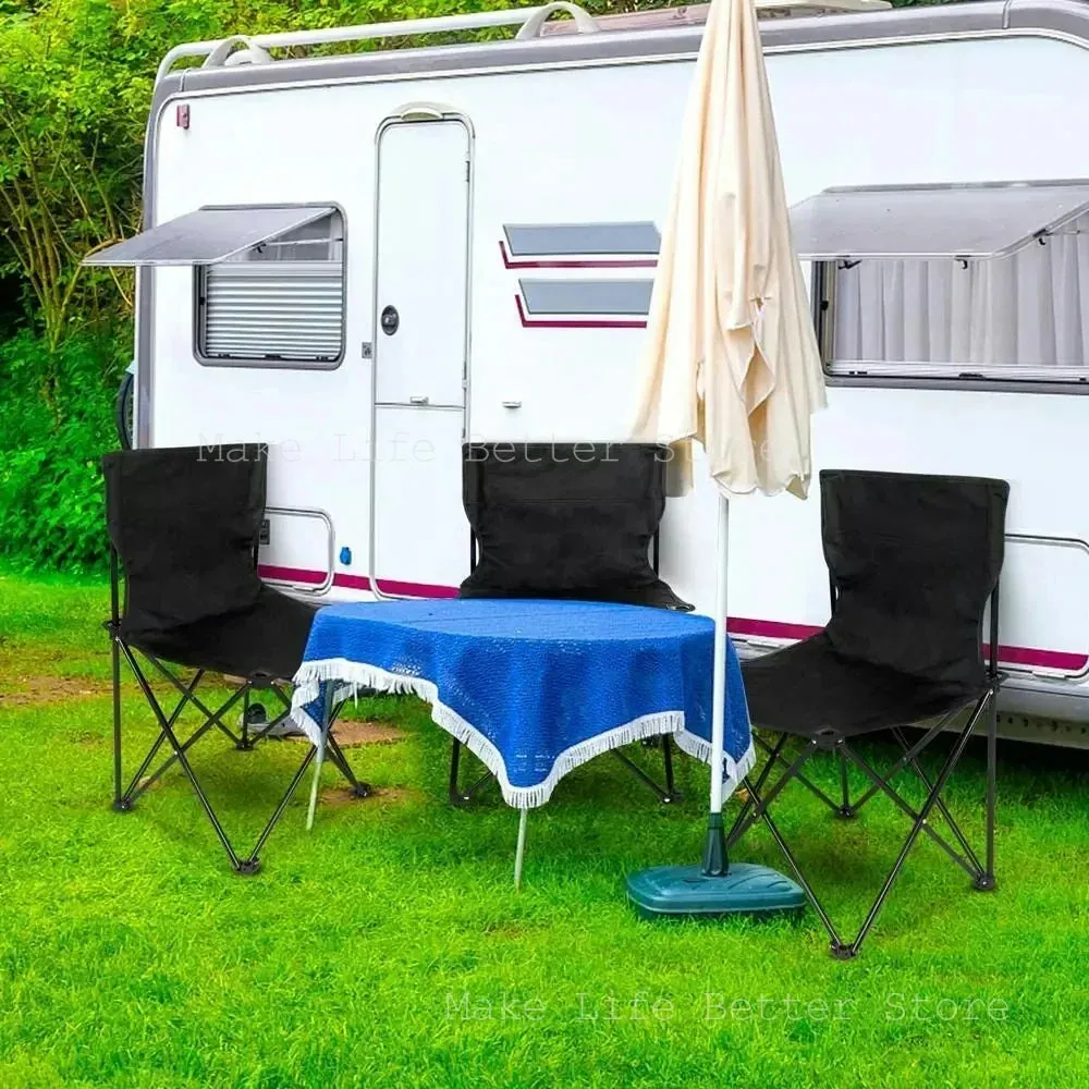 Portable Outdoor Camping Chair with Footrest - Folding Moon Chair