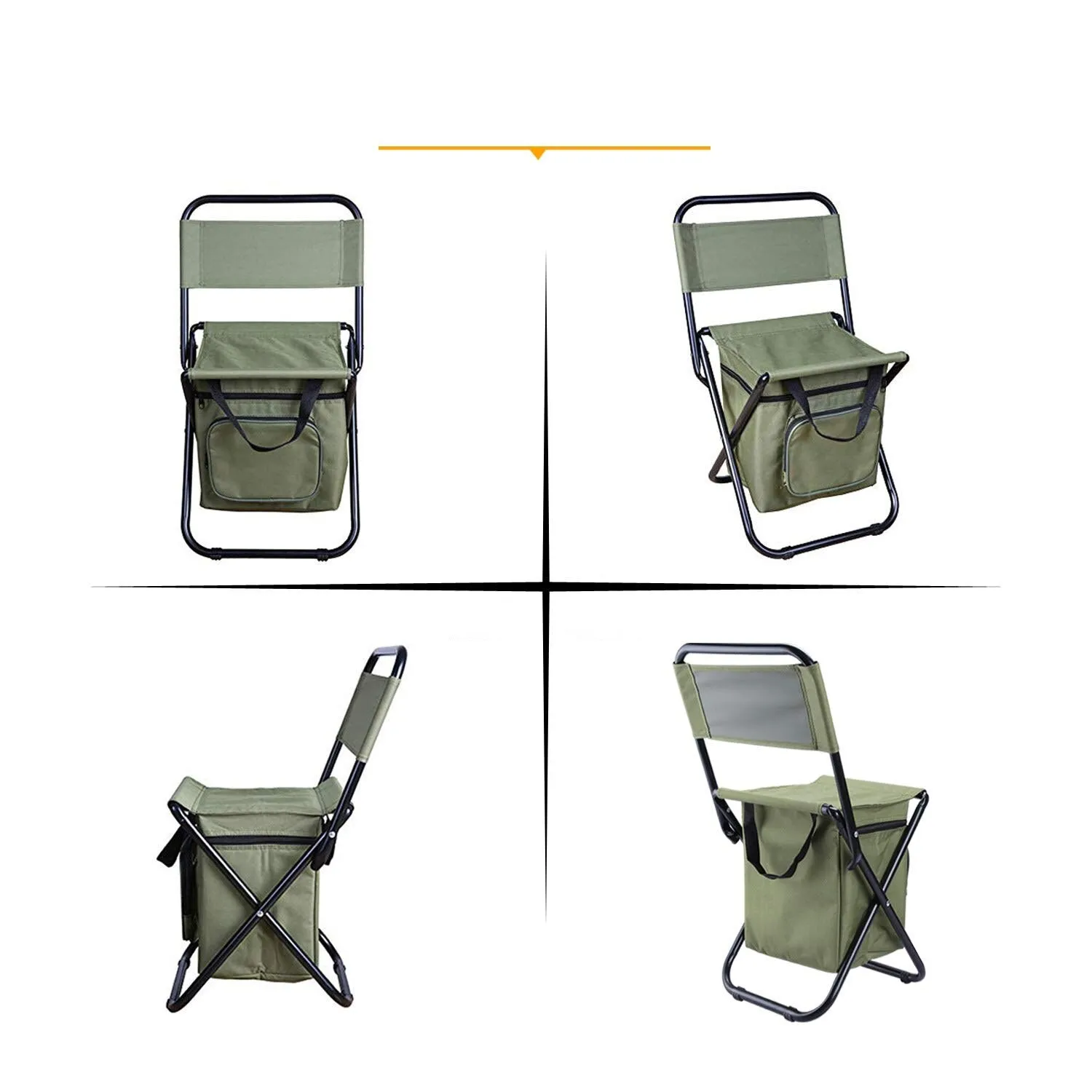 Portable Outdoor Folding Ice Pack Chair Storage Bag with Backrest Insulation Function 3 In One Leisure Camping Fishing Chair