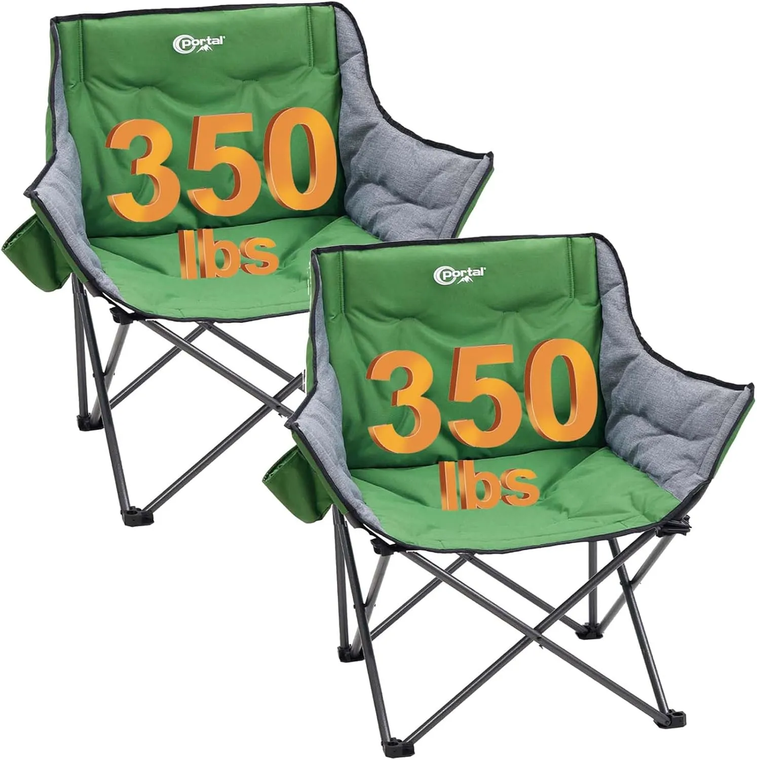 PORTAL 32In Extra Wide Camping Chair for Adults, Oversized Folding Chair with Cup Holder & Carry Bag, Heavy-Duty Outdoor Chair Supports 350 lbs, Portable for Camping, Lawn, Patio