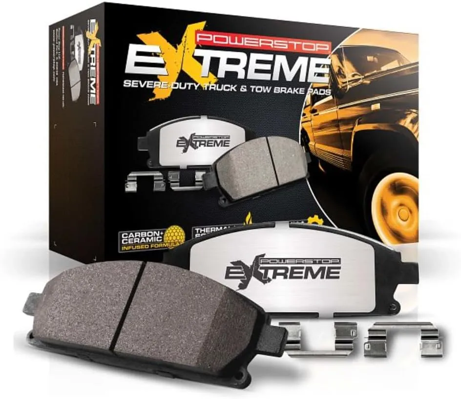 Power Stop Z36-2225 Rear Z36 Truck & Carbon Fiber Ceramic Brake Pads For 2019-2022 Ram 2500 | 2019-2022 Ram 3500 [Application Specific Models with 8x165mm Rotor Bolt Pattern]