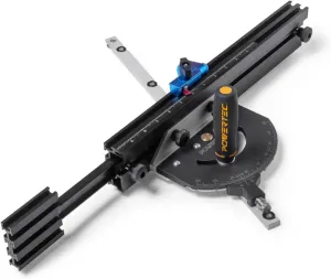 POWERTEC Precision Miter Gauge System for Table Saw Kit w/Telescoping Fence | 11 Preset Angle Stops, Extension Fence with Scale and Flip Stop (71766)