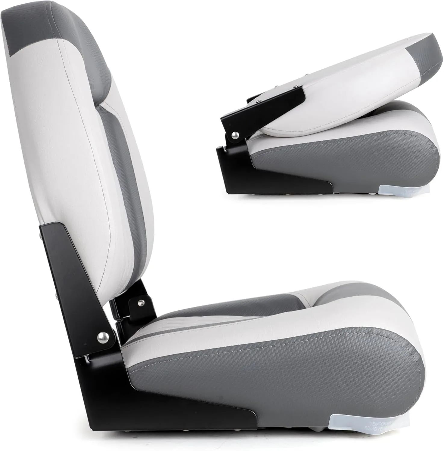 Premium Marine A Pair of High Back Folding Boat Seat, Fishing Marine Seats with Stainless Steel Screws