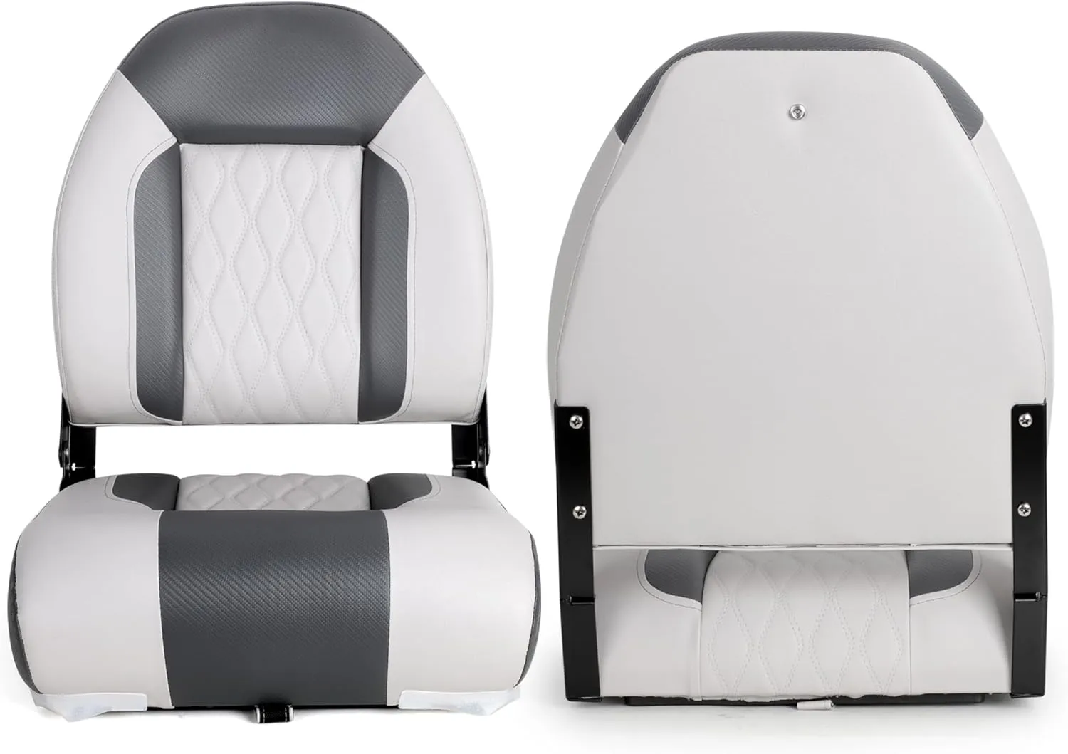 Premium Marine A Pair of High Back Folding Boat Seat, Fishing Marine Seats with Stainless Steel Screws