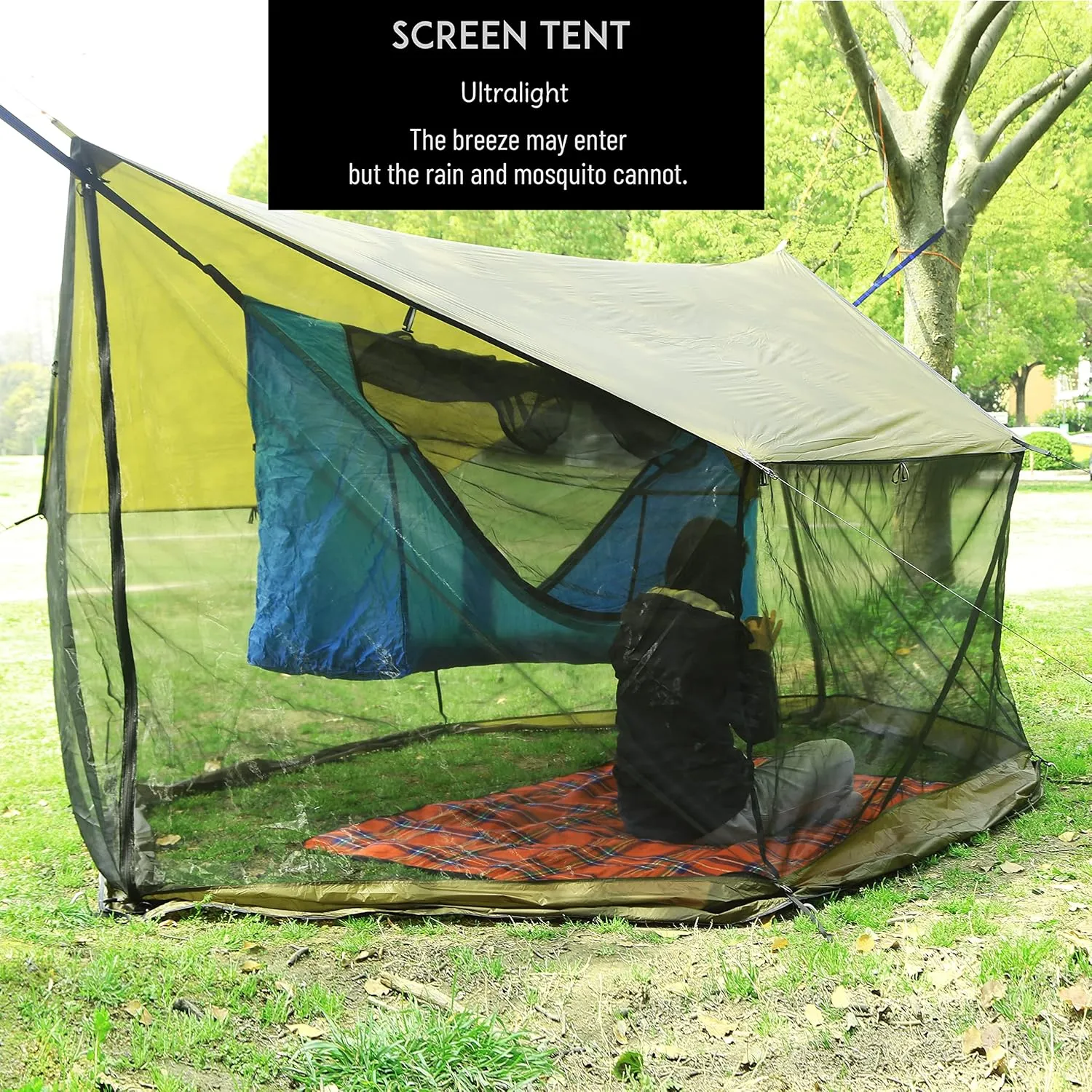 Preself Hammock Screen House Ultralight Nylon NoBug for Canoe Picnics Backyards Backpacking Camping Beach