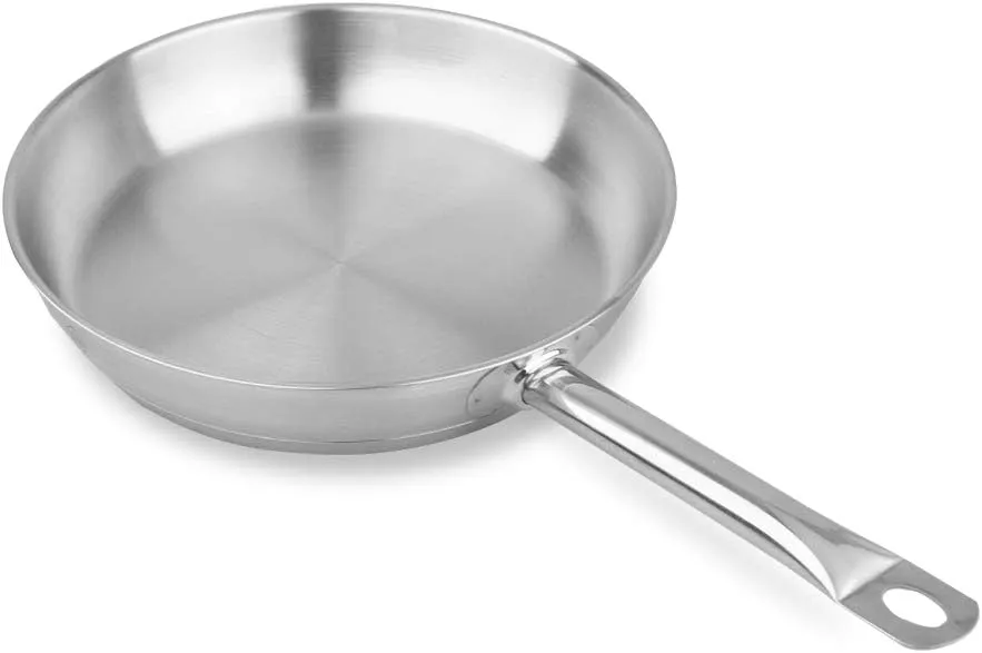 PRO-X 058524 Frying Pan 30 cm 18/10 Stainless Steel Induction Dishwasher Safe Oven Safe Silver