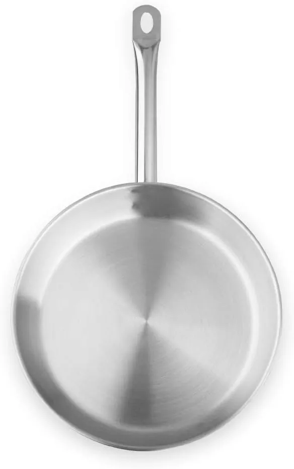 PRO-X 058524 Frying Pan 30 cm 18/10 Stainless Steel Induction Dishwasher Safe Oven Safe Silver