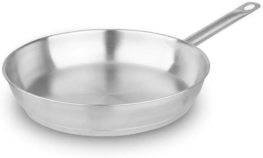 PRO-X 058524 Frying Pan 30 cm 18/10 Stainless Steel Induction Dishwasher Safe Oven Safe Silver