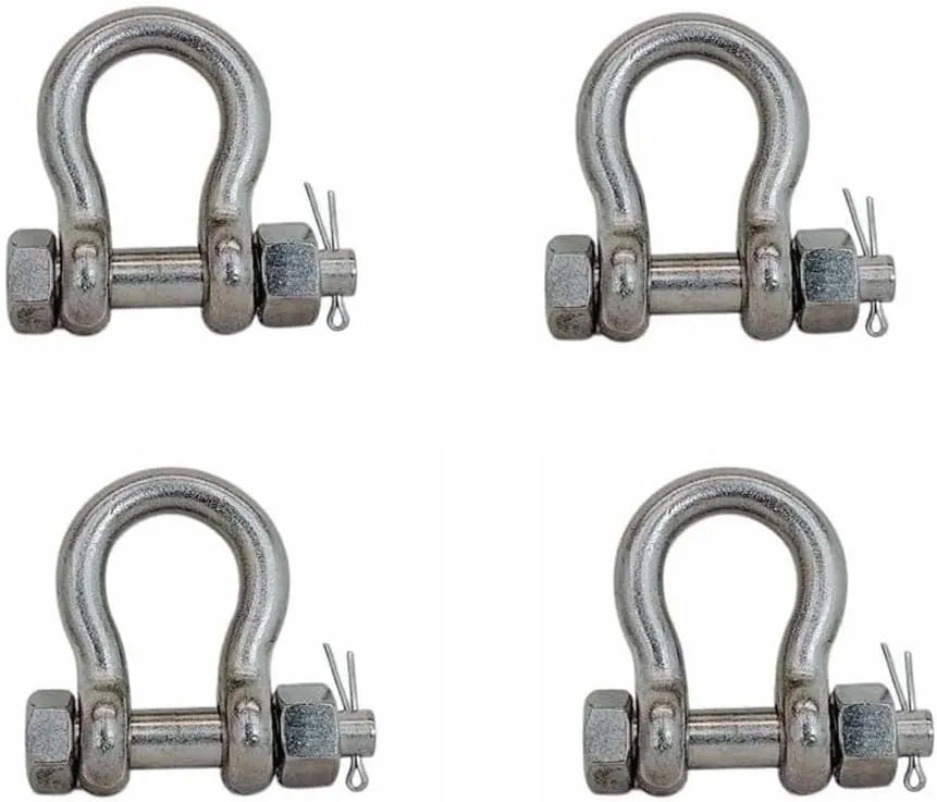 Prolinemax 4 Pcs Marine Stainless Steel T316 Drop Forged 5/16" Bolt Pin Anchor Shackle 1,300 Lbs WLL