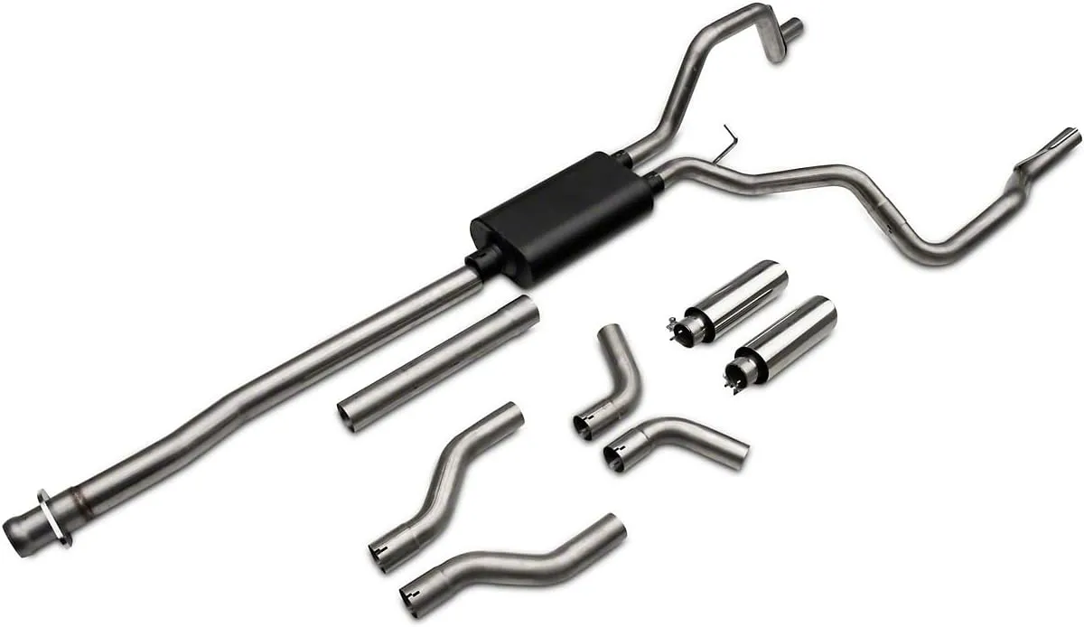 Proven Ground C&L Series Dual Exhaust System with Polished Tips; Side/Rear Exit Compatible with 10-14 6.2L F-150 Raptor
