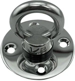 PT Removable 3" Round Eye Deck Plate Combo with Nylon Washer and 1/2" Eye Bolt - Yachts, RV, Marine Industry 316 Stainless Steel - Pad Eye