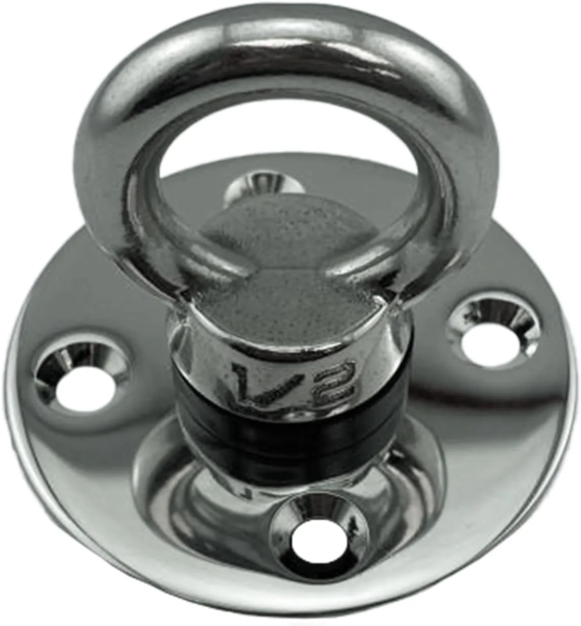 PT Removable 3" Round Eye Deck Plate Combo with Nylon Washer and 1/2" Eye Bolt - Yachts, RV, Marine Industry 316 Stainless Steel - Pad Eye