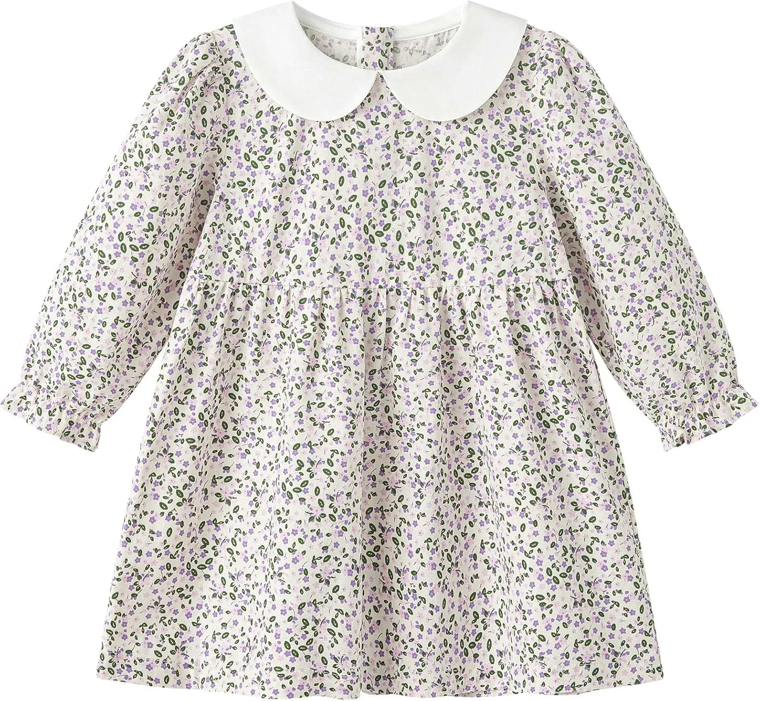 pureborn Baby Toddler Girl Dress Short and Long Sleeve Cotton Playwear Dresses 0-6T