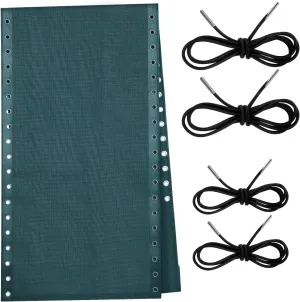 Queekay Chair Replacement Fabric with 4 Bungee Cord Lounge Chair Cloth Mesh Repair Kit for Patio Recliner Outdoor Lawn Pool (63 x 17 Inch,Forest Green)