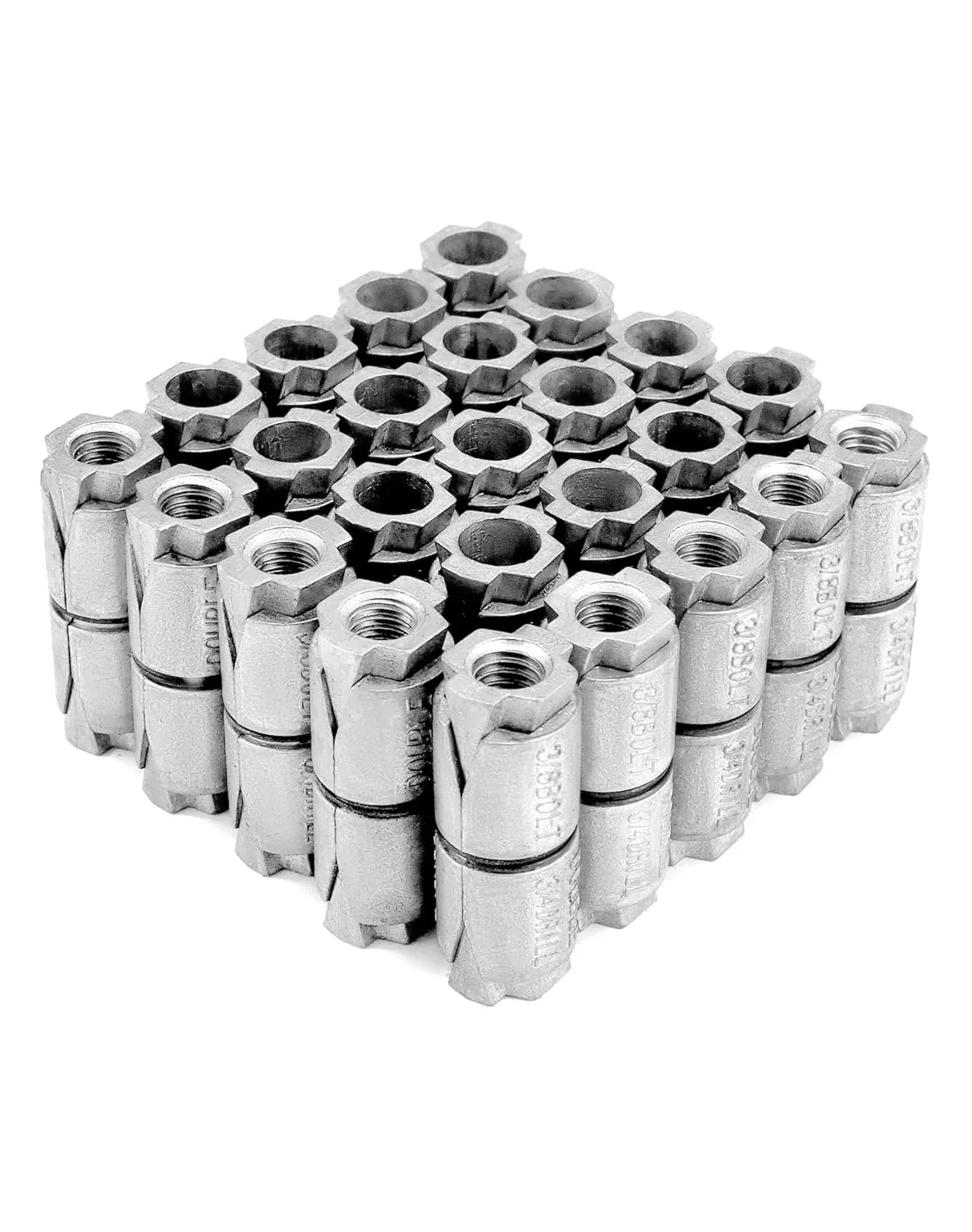 QWORK 3/8"-16 Double Expansion Anchors, 25 Pcs Metal Expansion Bolt for Drywall, Hollow Door Anchors, Concrete Expansion Joint Strips, Brick Anchors