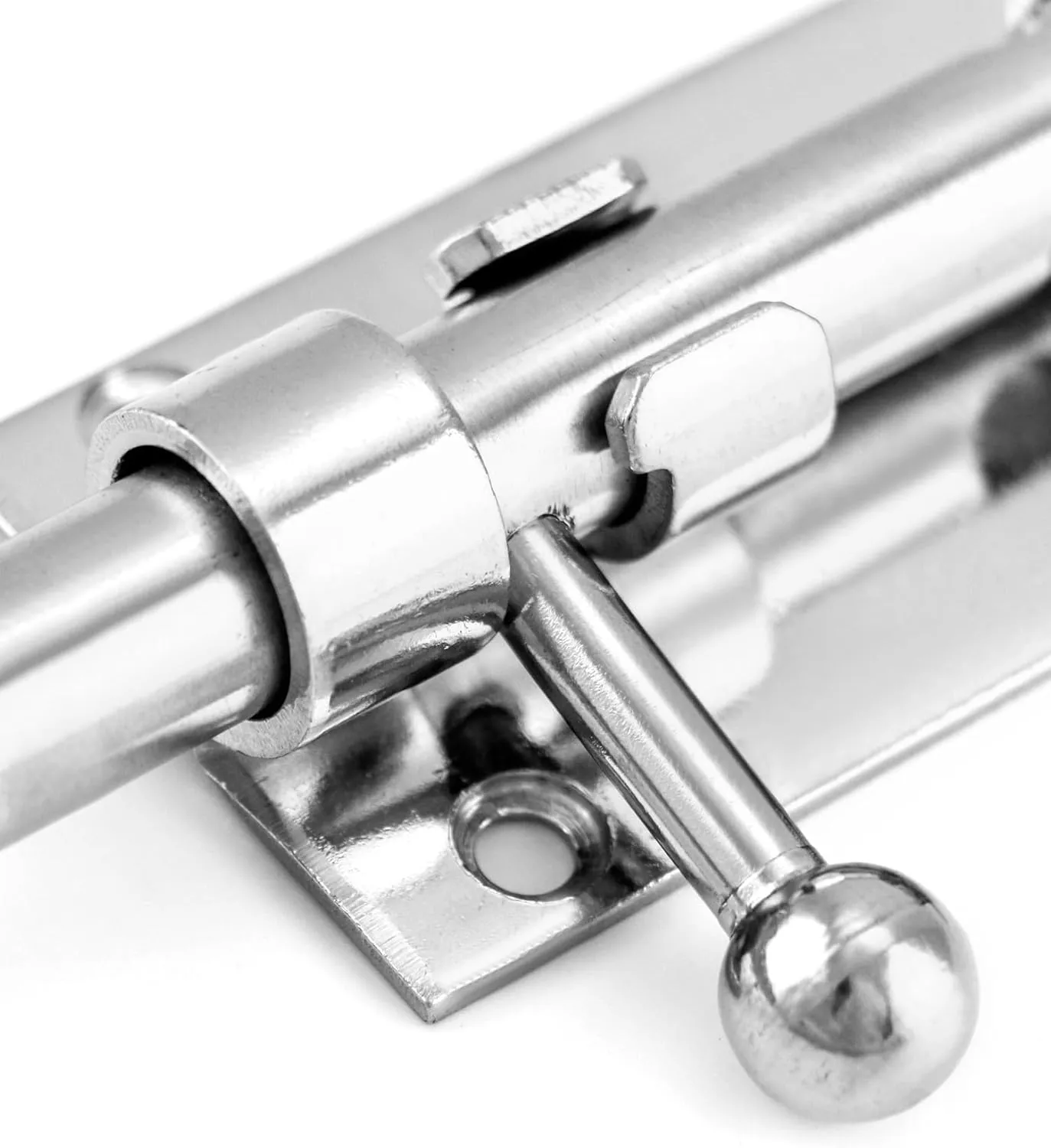 QWORK Sliding Bolt Gate Latch, 4 Pack 6.3" Heavy Duty 304 Stainless Steel Safety Barrel Bolt Door Latches with Padlock Hole and Mounting Screws for Doors, Cabinets, Refrigerators