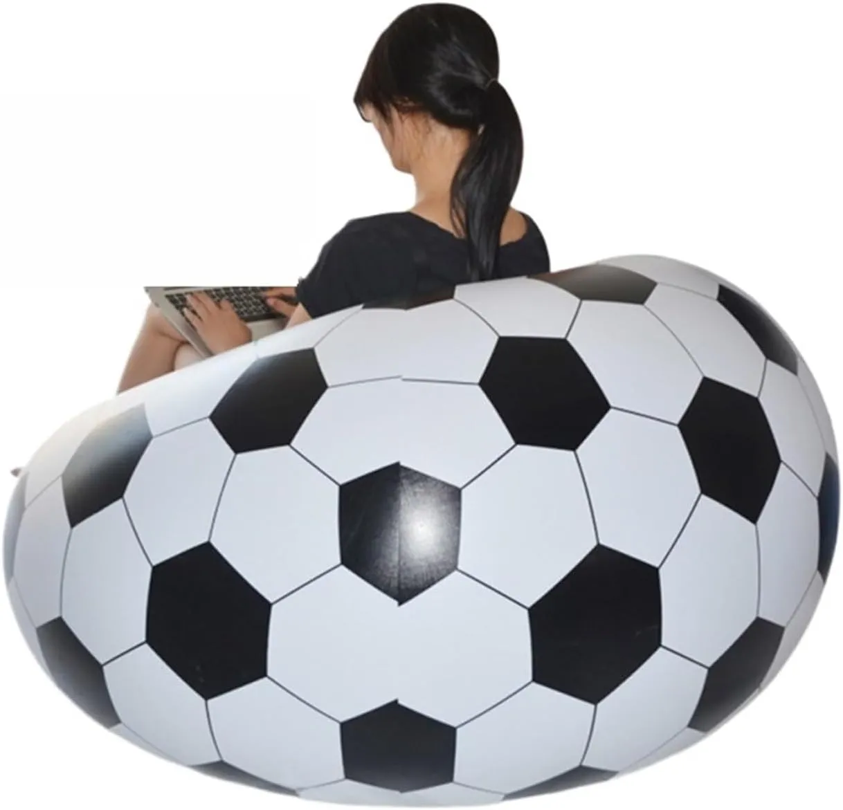 Recliner Football Inflatable Sofa Bean Bag Chair Portable Party Lazy Folding Garden Chaise Lounge Furniture Portable (Color : Sofa)
