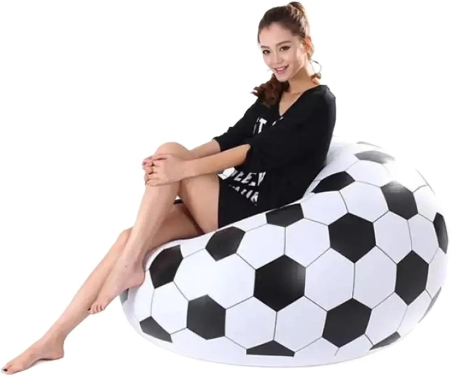 Recliner Football Inflatable Sofa Bean Bag Chair Portable Party Lazy Folding Garden Chaise Lounge Furniture Portable (Color : Sofa)