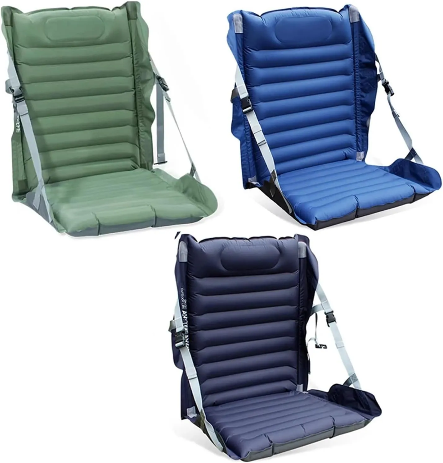 Recliner Portable Inflatable Camping Folding Cushion Leisure Chairs Outdoor Folding Chair Adjustable Fishing Picnic BBQ Beach Portable (Color : Green-01)