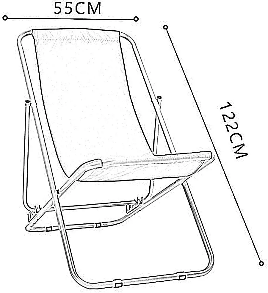 Reclining Chair, Outdoor Folding Recliner Portable Ultra Light Sitting Reclining Chair Lunch Break Siesta Chair Leisure Beach Chair 55 * 122cm(Blue)