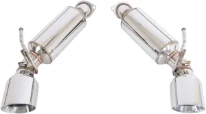 Replacement For 2009-2021 Nissan Z34 370Z STAINLESS STEEL ANODIZED SILVER Muffler Axle Back 4.5" Double Wall Dual Tips Exhaust EXT-MD005
