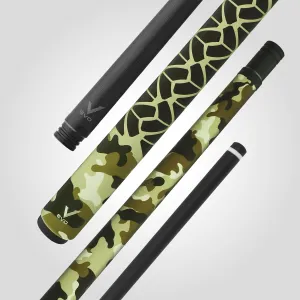 RHINO EVO CAMO Pool Cue - Navy, Forest, Desert, Urban - 3/8-8 Joint - Glass Fiber Shaft, 12.5mm Tip Diameter, Thin Conical Taper. Composite Butt