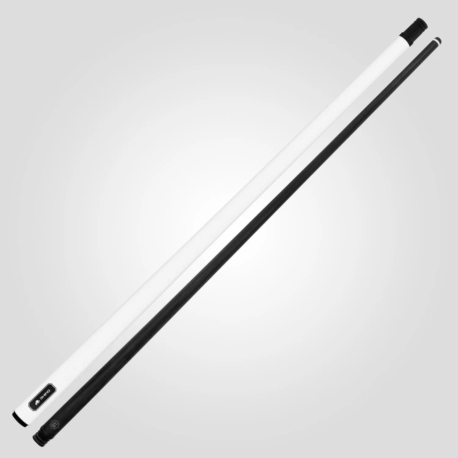 RHINO G-L Pool Cue - Black, Blue, Gray, Orange, Mint, Sliver, White - Wrapless (3/8-8 Joint) - Glass Fiber Shaft, 12.5mm Tip Diameter, Thin Conical Taper. Composite Butt