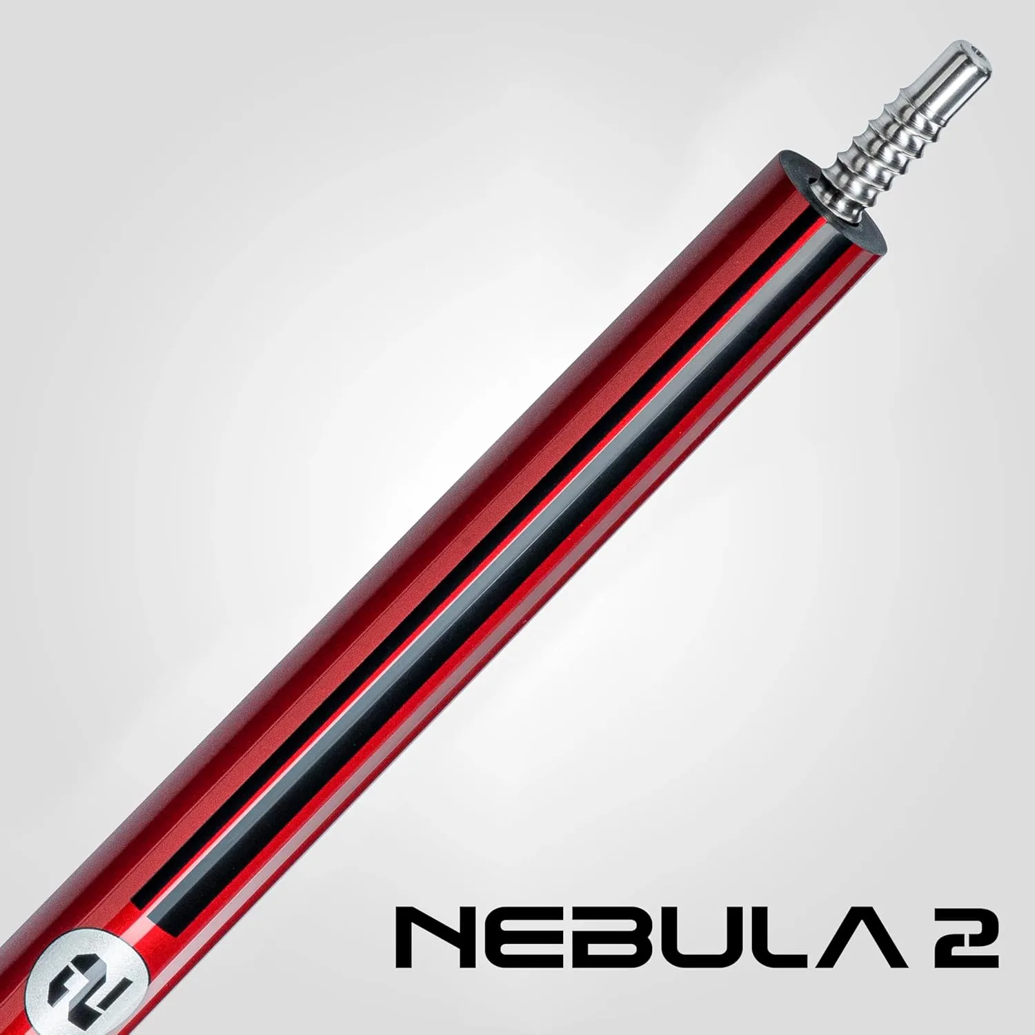 RHINO Nebula 2 Pool Cue - 100% Carbon Fiber Shaft & Composite Butt. Time Crystal Tip, Pro Taper Design, 12.4 mm,12.8 mm. 3/8-8 Joint, 3D Friction Grip. Low Deflection Pool Cue