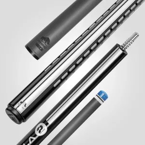 RHINO Nebula 2 Pool Cue - 100% Carbon Fiber Shaft & Composite Butt. Time Crystal Tip, Pro Taper Design, 12.4 mm,12.8 mm. 3/8-8 Joint, 3D Friction Grip. Low Deflection Pool Cue