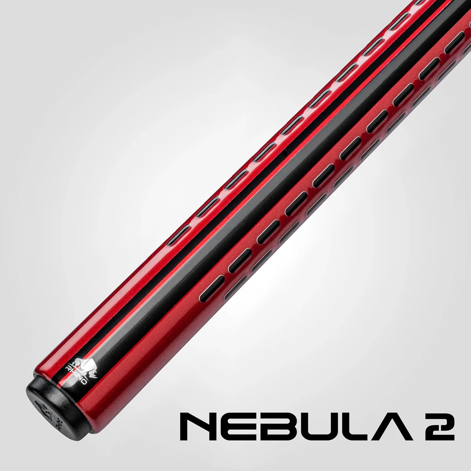 RHINO Nebula 2 Pool Cue - 100% Carbon Fiber Shaft & Composite Butt. Time Crystal Tip, Pro Taper Design, 12.4 mm,12.8 mm. 3/8-8 Joint, 3D Friction Grip. Low Deflection Pool Cue